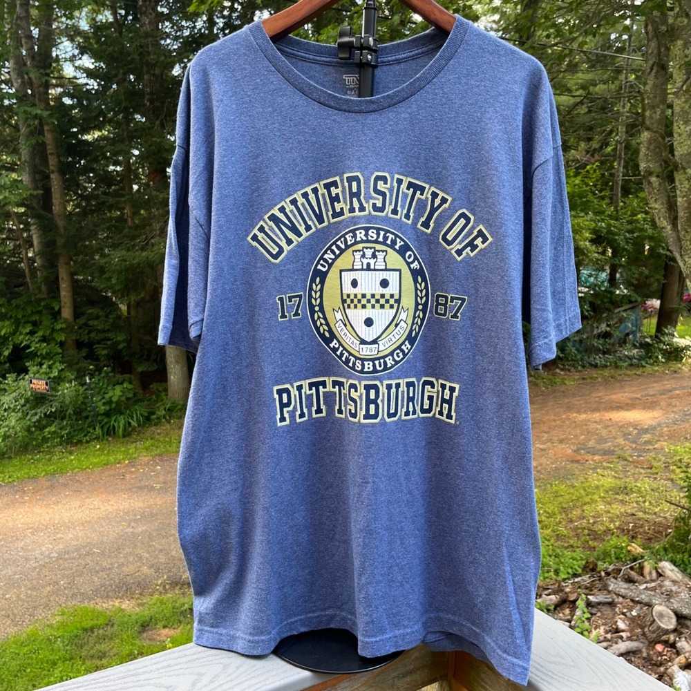 TNT University of Pittsburgh T-Shirt XL Blue Heather Pitt Panthers College Tee